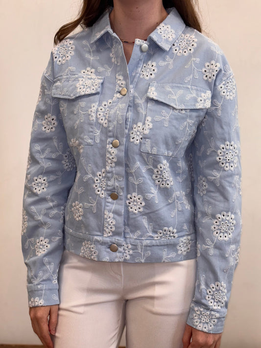 Eyelet Button Front Jacket