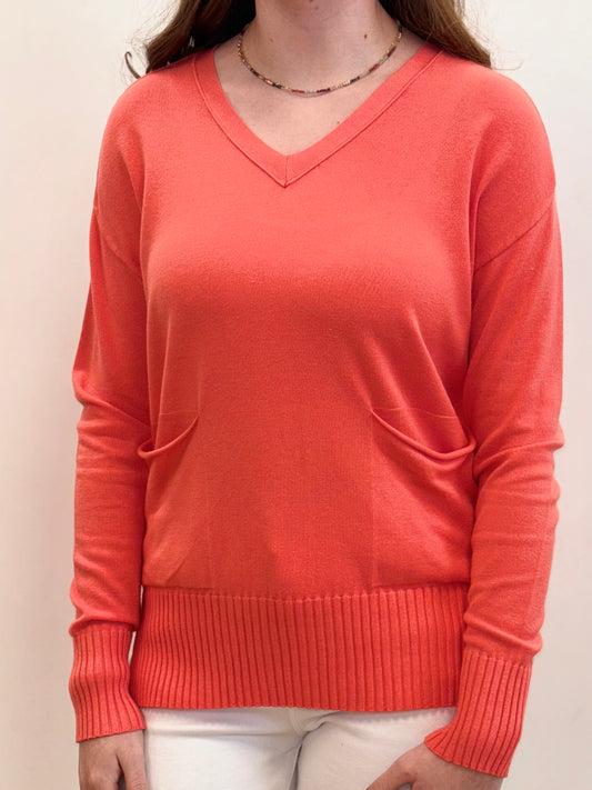 V-Neck Pocket Sweater