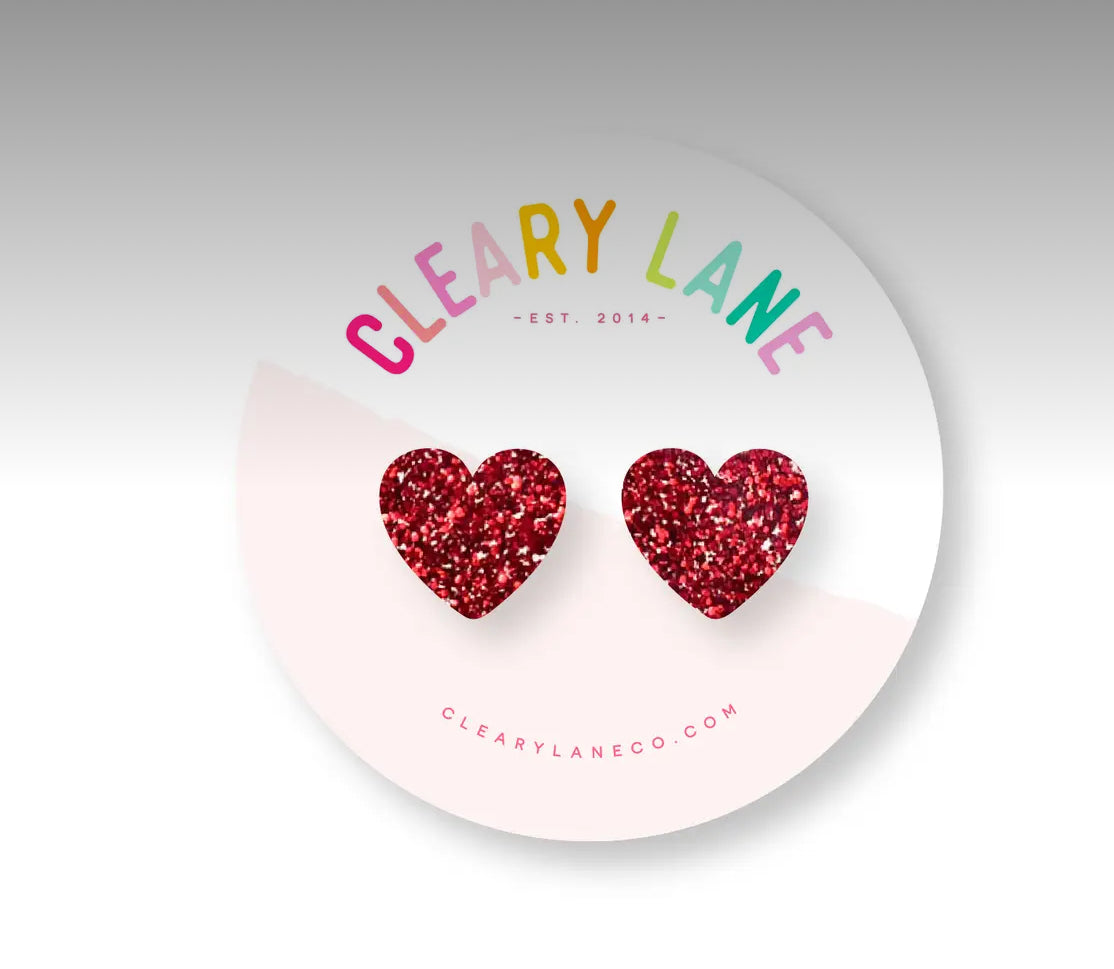 Valentines Heart Stud Earrings