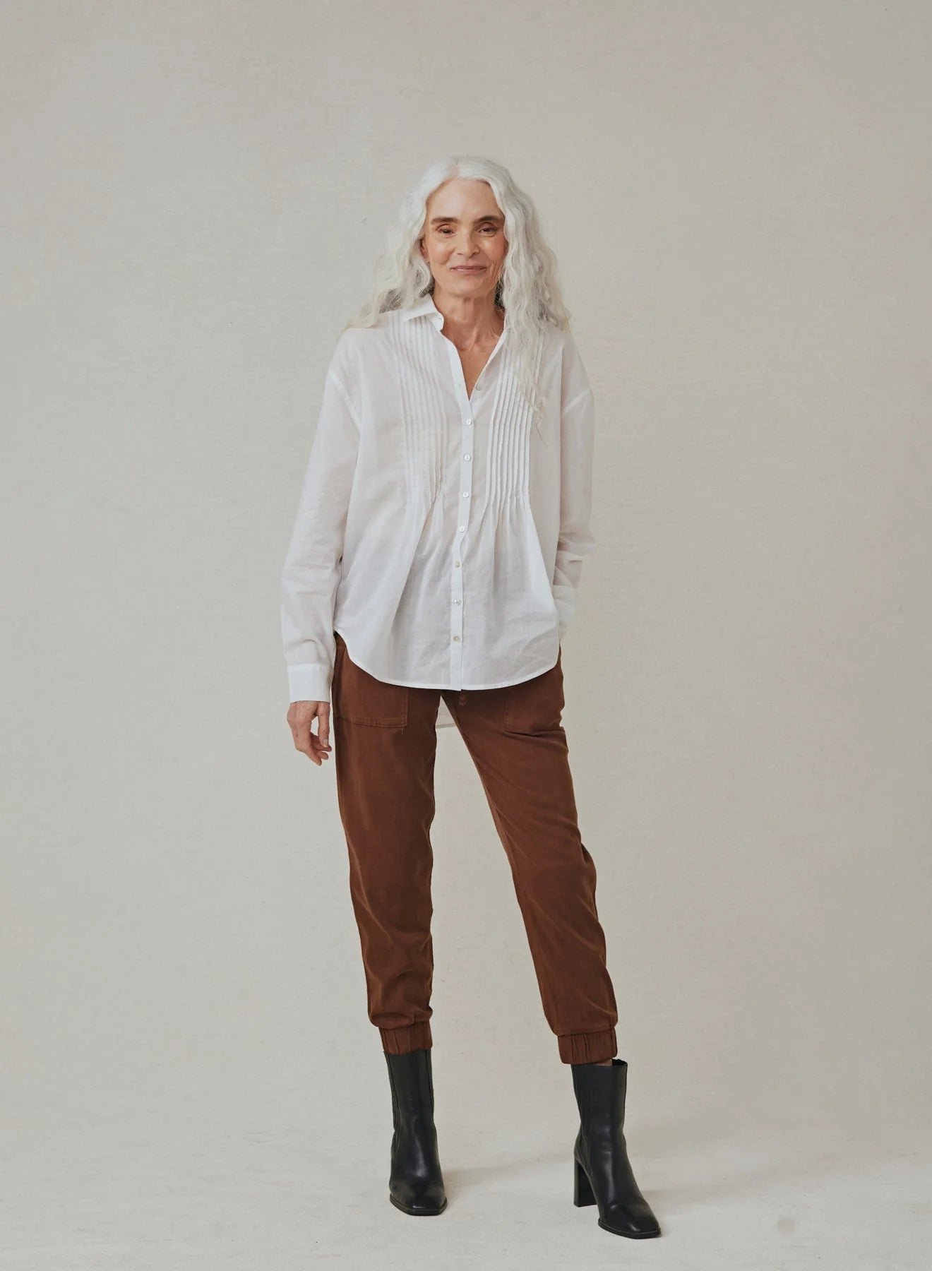 Pintucked Flowy Shirt