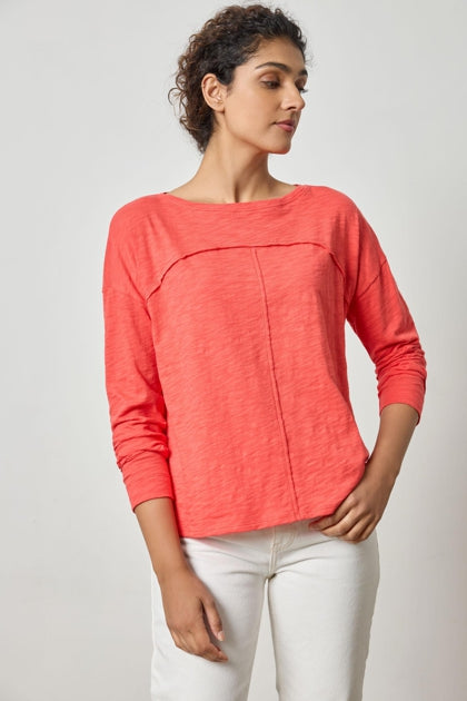 Drop Shoulder Seamed Boatneck