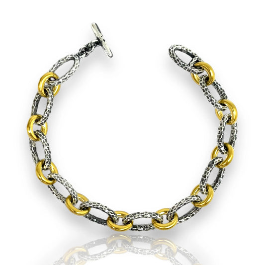 Ravelle Thin Hammered Chain Bracelet