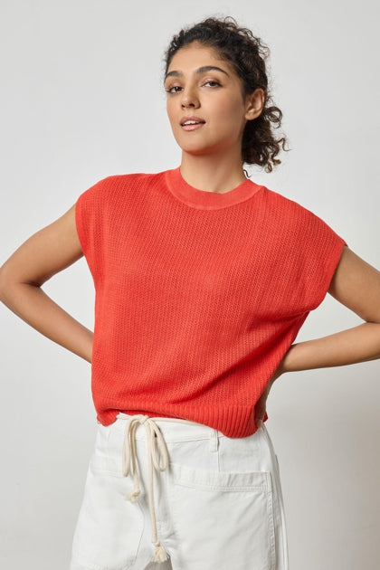 Short Sleeve Crewneck Sweater