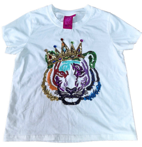 KIDS WHITE CROWNED TIGER TEE