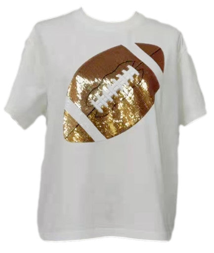 KIDS WHITE & GOLD FOOTBALL TEE